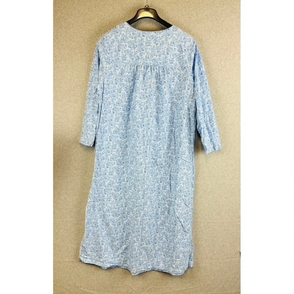 Charter Club Womans 2X Sleep Dress Nightgown Maxie Long Sleeve 100% Cotton